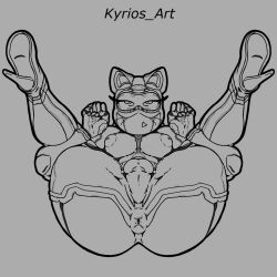 1futa 2023 alternate_version_at_source anus areolae ass balls big_ass big_breasts breasts dickgirl exoprimal futa_only futa_sans_pussy futanari heels holding_legs humanoid humanoid_penis inverted_nipples kyrios_art legs_up line_art nipples on_back perineum pretzel_position robot rolling_eyes showing_ass simple_background sketch solo solo_futa vigilant_(exoprimal)