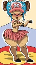 1boy big_ass blush bulge dancing femboy flowers furry furu_flami huge_thighs male_only one_piece reindeer reindeer_antlers solo solo_male thick_thighs tony_tony_chopper