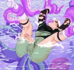 1boy chest_hair diamond_is_unbreakable dilf jojo's_bizarre_adventure jotaro_kujo male male_only male_penetrated pubic_hair tentacle tentacle_fellatio tentacle_in_mouth tentacle_on_male tentacle_penetration tentacle_sex tentacles torn_clothes vintaro