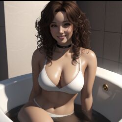 ai_generated bathtub bikini choker clothing female human pale_skin south_park swimwear white_bikini yentl_cartman