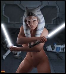 1girls 3d ahsoka_tano alien alien_girl blender corpse crossed_arms death dual_wielding fight holding_object holding_sword holding_weapon humanoid jedi lightsaber melee_weapon nude nude_female nudity older orange-skinned_female orange_skin pussy rosario_dawson snafusevsix soldier standing star_wars star_wars:_ahsoka sword text togruta voyeur weapon white_lightsaber