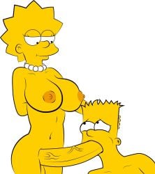 1boy 1futa aroused bart_simpson big_breasts big_nipples big_penis blowjob brother_and_sister forced_oral futa_on_male futa_on_top futadom futanari gigantic_penis huge_breasts huge_cock incest lisa_simpson naked necklace oral oral_sex the_simpsons