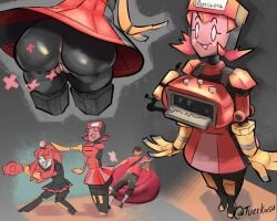 2d 2d_(artwork) 2girls aiming_weapon ass butt dispenelope_(diamond_nella) dispenser_(team_fortress_2) dispenser_lady exposed_ass exposed_pussy female head_pat healing looking_down looking_up machine mimi_sentry multiple_girls patting_head robot robot_girl robot_humanoid scout_(team_fortress_2) sentry_(team_fortress_2) sentry_turret smirk team_fortress_2 tf2 tuerkalew valve valve_(company) vulva