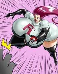 big_breasts breasts giant_breasts huge_breasts jessie_(pokemon) large_breasts massive_breasts negoto_(nego6) nintendo pokeball pokemon pokemon tagme