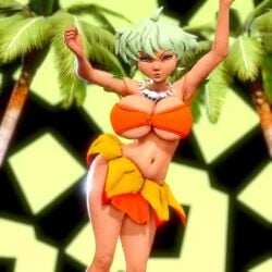 1girls 3d 3d_animation animated big_breasts bikini blonde_hair bouncing_breasts breasts busty curvy dancing dark-skinned_female dark_skin earrings female goddess hanging_breasts huge_breasts jungle_de_ikou leaf mii_(jungle_de_ikou) necklace no_sound prevence short_hair short_playtime skirt skull_necklace tagme thick_thighs tribal video voluptuous wide_hips