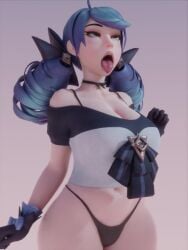 1girls 3d ahe_gao angry animated annoyed belly belly_button big_ass big_breasts big_butt bikini bikini_bottom black_gloves black_panties blue_hair breasts closed_eyes collar cum cum_dripping cum_on_breasts cum_on_face cumshot cumslut facial gloves gwen_(league_of_legends) hair_ornament hair_ribbon high_resolution highres horny huge_ass huge_breasts huge_butt huge_thighs kittyyevil league_of_legends riot_games seductive shorter_than_10_seconds shorter_than_30_seconds shorter_than_one_minute sound standing thick_thighs tongue_out twin_drills twintails v_string_bikini vertical_video video