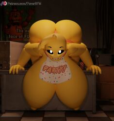 3d big_ass big_breasts bottomwear female female_only feversfm five_nights_at_freddy's huge_ass huge_breasts hyper_breasts large_breasts robot robot_girl sideass tagme topless toy_chica_(fnaf) toy_chica_(lewd_hareboy) video_games