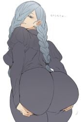 ... 1girls ass ass_in_dress big_ass big_butt blue_hair braid bubble_ass bubble_butt dress ettone fat_ass female female_only hair_over_one_eye huge_ass japanese_text jujutsu_kaisen large_ass long_hair long_sleeves looking_at_viewer looking_back mei_mei_(jujutsu_kaisen) solo solo_female thick thick_ass voluptuous white_background