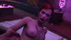 3d aurore_cassel breasts cyberpunk_2077 french missionary red_hair