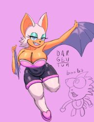 bat_wings booba_(meme) dargentum eyeshadow huge_breasts latex_suit pog rouge_the_bat sonic_(series) sonic_the_hedgehog