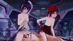 2boys 2girls 3d 3d_(artwork) 3d_animation 3d_model akt animated big_penis black_hair blue_hair breast breasts breasts_out cowgirl_position double_cowgirl_position dress female ffmm_foursome foursome hair_flower honkai_(series) honkai_impact_3rd longer_than_30_seconds medium_breasts pussy red_hair seele_(alter_ego) seele_vollerei sex sound tagme uncensored vaginal_penetration veliona video