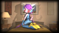 anthro aquatic_dragon blush dragon female female_protagonist freedom_planet freedom_planet_2 looking_at_viewer looking_back_at_viewer sash_lilac tbwinger92 video_games water_dragon