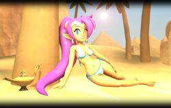 1girls 3d bikini female female_only female_protagonist looking_at_viewer shantae shantae_(character) solo tbwinger92 video_games winking_at_viewer