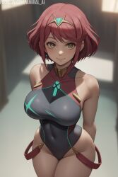 ai_generated amiral_ai breasts core_crystal female female_only nai_diffusion nintendo pyra solo stable_diffusion swimsuit tagme xenoblade_(series) xenoblade_chronicles_2