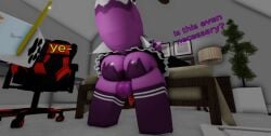 2boys 3d butt_focus cellphone furry gay kemono maid_outfit mjay mjay12589874 purple_fur roblox robloxian socks tagme text thighhighs