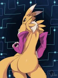 1girls animated anthro ass breasts digimon female female_only furry renamon skyversa solo