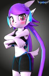 anthro aquatic_dragon blush dragon female female_protagonist freedom_planet freedom_planet_2 looking_at_viewer sash_lilac tbwinger92 video_games water_dragon