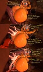 1boy 1girls 3d 3d_(artwork) anus big_breasts breasts cum_in_ass dialogue female feral five_nights_at_freddy's five_nights_at_freddy's_2 horse horsecock lovetaste_chica male pussy quadruped scottgames tagme text thexxmixx toy_chica_(fnaf) toy_chica_(love_taste) zoophilia