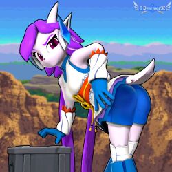 anthro aquatic_dragon dragon female female_protagonist freedom_planet freedom_planet_2 looking_at_viewer looking_back_at_viewer sash_lilac tbwinger92 water_dragon