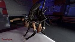 1girls 3d alien alien/human alien_(franchise) animated beastlyjoe crossover defeated doggy_style face_hugging facehugger interspecies mass_effect miranda_lawson monster rape sex spitroast straight xenomorph xenophilia