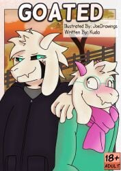 2d anthro asriel ass_eating blowjob blue brown color comic cute deltarune design digital fluffy furry gay hoodie joe_drawings joedrawings kudalewds lewd pink ralsei rimming soft undertale undertale_(series) white