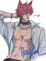 1male big_breasts choker gay heartsteel_series heartsteel_sett league_of_legends male male_only muscular muscular_male red_hair sett yaoi