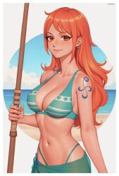 ai_generated breasts female female_only looking_at_viewer nami one_piece orange_eyes orange_hair post-timeskip prixmal solo tagme