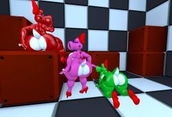 3d 3d_(artwork) 3girls all_fours anthro ass ass_up back backboob bedroom_eyes big_ass big_breasts big_butt big_thighs birdo birdo_(character) block bow breasts bubble_ass bubble_butt butt butt_up checkered_floor checkered_wall clawed_fingers curvy dat_ass diamond_ring digital_media_(artwork) dinosaur empty_block exhibitionism eyeshadow female female_only footwear green_body green_skin group half-closed_eyes hand_on_ass hand_on_butt heels hi_res high_heels huge_ass huge_butt huge_thighs indoors kneeling large_ass large_butt large_thighs looking_at_viewer looking_back looking_back_at_viewer mario_(series) multiple_girls naked nintendo nude one_eye_closed pink_body pink_skin purple_eyes purple_eyeshadow rear_view red_body red_bow red_heels red_high_heels red_skin ring room sfm sitting source_filmmaker spots standing super_mario_bros. tail tecbuttlovefa thick thick_ass thick_butt thick_hips thick_thighs thighs trio white_skin wide_hips wink winking_at_viewer