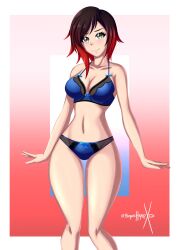 alternate_costume breasts female female_only looking_at_viewer ruby_rose rwby solo sonicheroxd