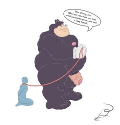 absurd_res anthro bondage daddy_(disambiguation) disney disney_channel domestic_cat dominant dominant_male duo fat felid feline felis gay goof_troop hi_res jon_noj male male/male male_nipples male_only mammal obese obese_male overweight overweight_male penis peter_pete_sr. size_difference text