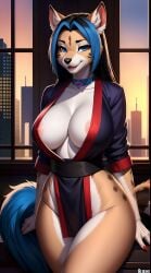 ai_generated anthro big_ass big_breasts female furry furry_breasts furry_female hyena hyenaloverai mai_shiranui_furry