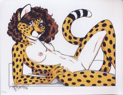 2006 anthro breasts cheetah feline female fur furry high_resolution looking_at_viewer nipples nude piercing pussy solo terrie_smith