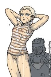 armpit_hair hairy_armpits metal_gear metal_gear_solid noisetanker olga_gurlukovich panties pubic_hair pussy short_hair solid_snake stolen_clothes tagme wet