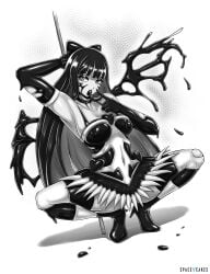 armpits black_lipstick female high_heels huge_ass huge_breasts long_tongue marvel midriff nipples panty_&_stocking_with_garterbelt spacen'cakes spider-man_(series) stocking_anarchy symbiote thick_thighs venom venom_(marvel) wide_hips