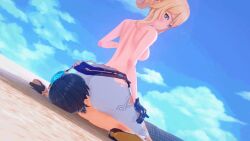 3d 3d_(artwork) 3d_animation animated ass_on_face ass_sniffing big_ass facesitting femdom fetish genshin_impact jean_gunnhildr koikatsu koikatsu_(medium) looking_back riding_face smothering unknown_artist