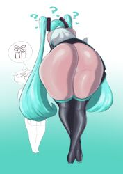 1girls ass bent_over big_ass big_butt bigger_female blue_hair bottom_heavy child_bearing_hips dedalo fat_ass female female_only hatsune_miku huge_ass large_ass long_hair ponytails skirt solo solo_female solo_focus thick_ass thick_thighs thighhighs thighs thunder_thighs vocaloid wide_hips