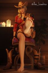 1futa 3d blender blonde_hair blonde_hair boots boots_removed bottomless candle candles clothing completely_nude completely_nude_female cowgirl cowgirl_hat detailed_background epic_games erect_penis erection feet feet female female_focus female_only foot_fetish foot_focus fortnite fortnite:_battle_royale futa_only futanari half-dressed half_naked hat headwear highres lewdrex light-skinned_female light-skinned_futanari light_skin looking_at_viewer nude nude_female one_leg_raised one_leg_up penis presenting presenting_feet presenting_penis rustler shoes sitting smile smiling soles solo solo_focus topwear watermark