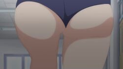 1girls animated ass ass_focus clothing dokyuu_hentai_hxeros female human large_ass loop no_sound pale_skin panties running screencap swimwear thick_ass thick_thighs thighs video