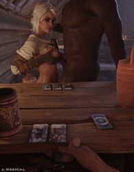 1girls 2boys 3d areolae big_penis boobjob boobs breast_press breasts cd_projekt_red cheating cheating_female ciri cuckold cuckold_pov cuckolding cum cum_on_face dark-skinned_male dark_skin exposed_breasts facial geralt_of_rivia green_eyes grey_hair gwent huge_cock indoors interracial large_penis light-skinned_female light-skinned_male light_skin looking_at_viewer medium_breasts missed_call netorare nipples ntr paizuri small_penis small_penis_humiliation tavern the_witcher_(series) the_witcher_3:_wild_hunt titfuck titjob