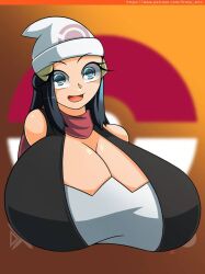 big_breasts boob_window clothed d-xross dawn_(pokemon) female female_only huge_breasts nintendo pokemon