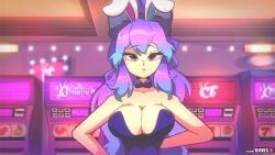 animated bra_lift bunny_girl color colored convenient_censoring cottontail_(vtuber) cottontailva diives gif not_furry oc original_character smile smiling tag twitch virtual_youtuber