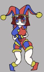 2023 2d 2d_(artwork) 2d_artwork big_breasts big_eyes breasts female female_focus female_only glitch_productions gooseworx jester jester_cap jester_costume jester_girl jester_hat jester_outfit pomni pomni_(the_amazing_digital_circus) the_amazing_digital_circus