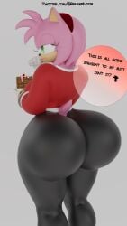 3d 3d_(artwork) 3drendernoob 4k 9:16 absurd_res accessory amy_rose amy_rose_(coel3d) anthro ass big_butt blender_(software) blender_cycles cake clothing dessert digital_media_(artwork) english_text eulipotyphlan female food green_eyes headband hedgehog hi_res huge_butt humanoid jacket leggings legwear mammal sega solo sonic_(series) sonic_the_hedgehog_(series) tail text thought_bubble topwear url