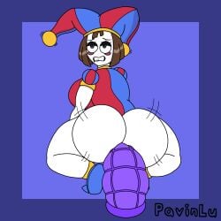 1girls 2023 2d 2d_(artwork) 2d_artwork big_ass big_breasts big_butt brown_hair clothing curvy_body dildo dildo_in_ass dildo_sitting eye_roll female female_only glitch_productions gooseworx horny_female it'll_never_fit jester jester_cap jester_costume jester_girl jester_hat jester_outfit masturbation mostly_clothed pavinlu pomni pomni_(the_amazing_digital_circus) sex_toy short_hair solo the_amazing_digital_circus thick_thighs thunder_thighs white_body white_skin