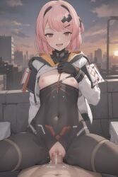 ai_generated female fritia_(snowbreak:_containment_zone) penis pink_hair snowbreak:_containment_zone tagme