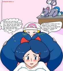 2girls ass ass_bigger_than_head ass_grab ass_sniffing ass_worship big_ass big_butt blaze_(artist) blue_hair blush butt butt_bigger_than_head butt_grab butt_sniffing butt_worship bxblazexd dawn_(pokemon) face_in_ass face_in_butt fat_ass fat_butt female front_view generation_4_pokemon glameow huge_ass huge_butt imminent_fart incest johanna_(pokemon) milf mother mother_and_daughter nintendo piplup pokemon pokemon_(species) questionable_consent sniffing text yuri