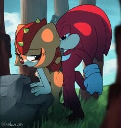 animated cute female_penetrated gif gloves horns interspecies kerbaru knuckles_the_echidna lizard male_penetrating_female mobian_(species) nude nude_female red_fur sega sonic_(series) sonic_superstars sonic_the_hedgehog_(series) spikes trip_the_sungazer