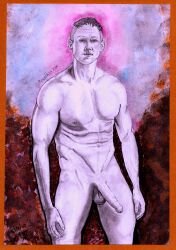 big_dick cock_out gay gay_male gay_pornstar hand_drawn muscular muscular_male naked naked_male pencil pencil_(artwork) pencil_sketch pierce_paris porn_star sketches_by_adab