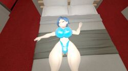 3d 3d_(artwork) bed bedroom big_breasts big_hips big_thighs bikini classic_tari_(smg4) female_only glitch_productions hourglass_figure sleeping smg4 solo solo_female tari_(smg4)