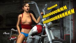 1girls 3d belly belly_button blue_panties bouncing bouncing_breasts brown_hair brown_hair closed_eyes exposed_breasts female female_only female_orgasm humping left_4_dead masturbation mktrreekky motion_blur motorcycle motorcycle_sex navel onomatopoeia open_mouth orgasm orgasm_face panties ponytail popped_tits red_tank_top solo solo_female source_filmmaker tanktop vehicle vehicle_sex vibrating vibration zoey_(left_4_dead)